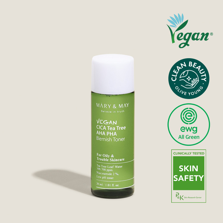 Vegan Cica Teatree AHA PHA Blemish Toner Mini [30ml]